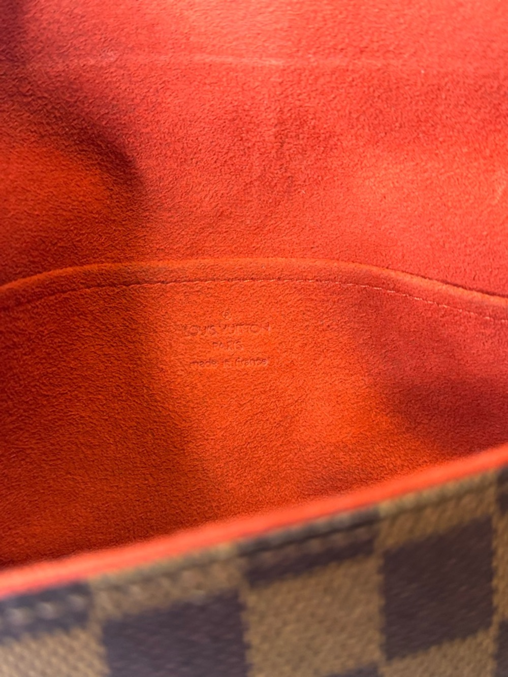 Louis Vuitton Authentic Damier Shoulder Bag with Red Trim and flap closure EUC - Picture 11 of 12